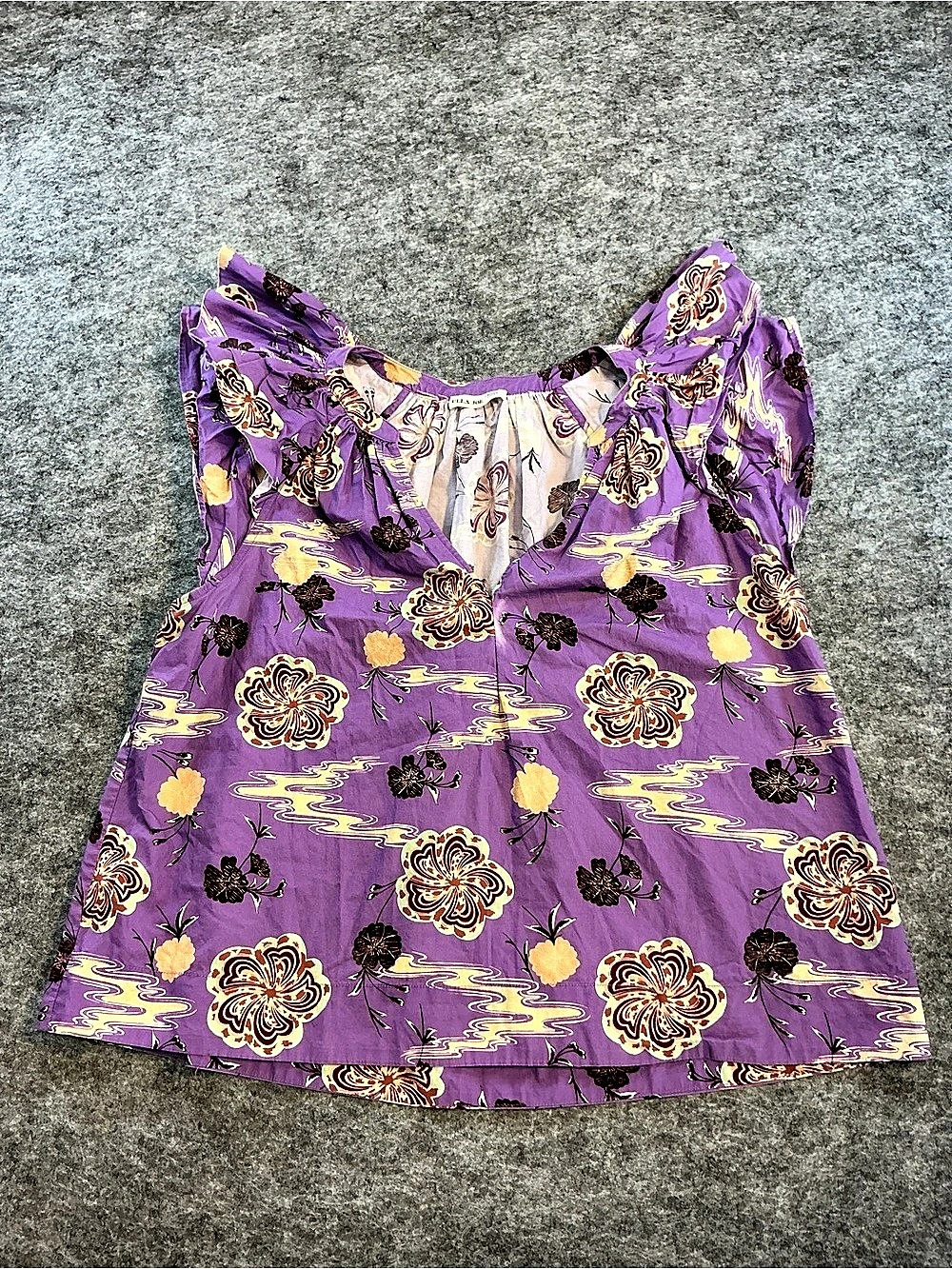 Ulla Johnson Floral Purple Blouse Size S